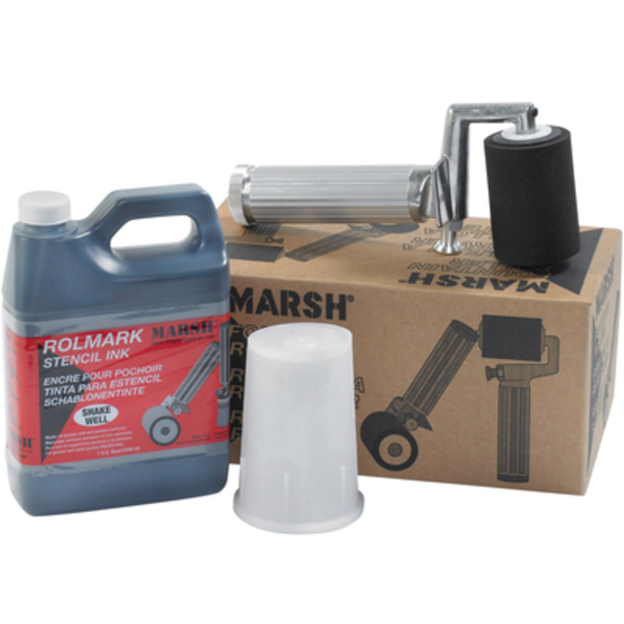 Rolmark Fountain Roller Kit - Includes 1 Quart Black Stencil Ink, Roller, Roller Cover, Model# STRO40